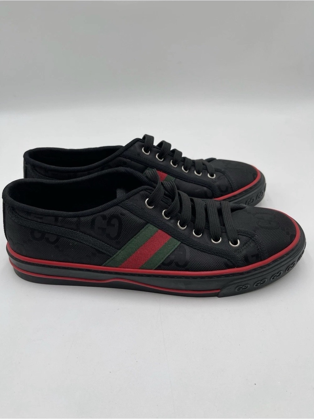 Gucci Off The Grid Tennis 1977 Low ECONYL Black GG Green Red Size 7UK
